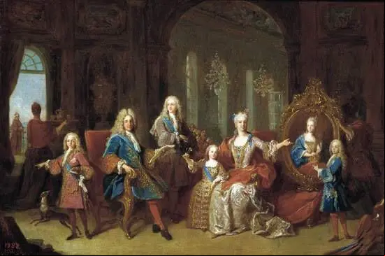 Retrato de la Familia de Felipe V, por Jean Ranc1723. Museo del Prado