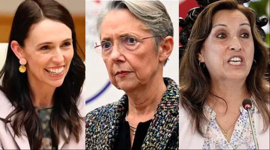 Jacinda Ardern, Elisabeth Borne y Dina Boluarte