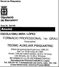 LAVAG. 6.5.1990. ESCUELA PSIQUIATRIA