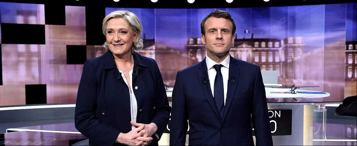 Marine Le Pen y Emmanuel Macron