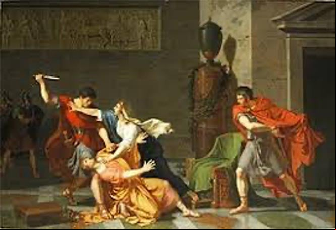 Geta muriendo en los brazos de su madre, por Jacques-Augustin-Catherine Pajou.