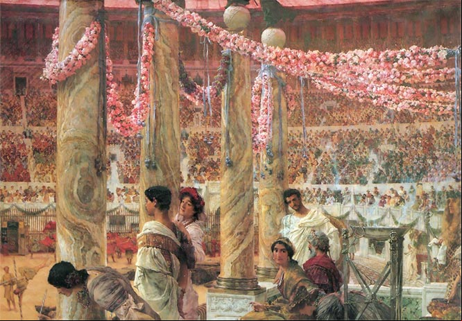 Caracalla y Geta: Pelea de osos en el Coliseo, Lawrence Alma-Tadema, 1907