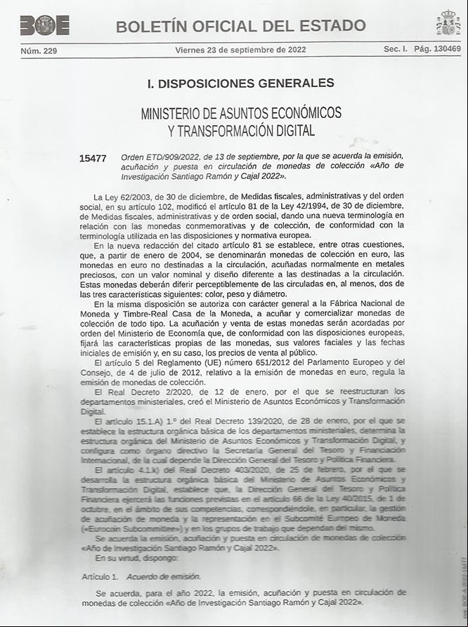 BOE RAMON Y CAJAL